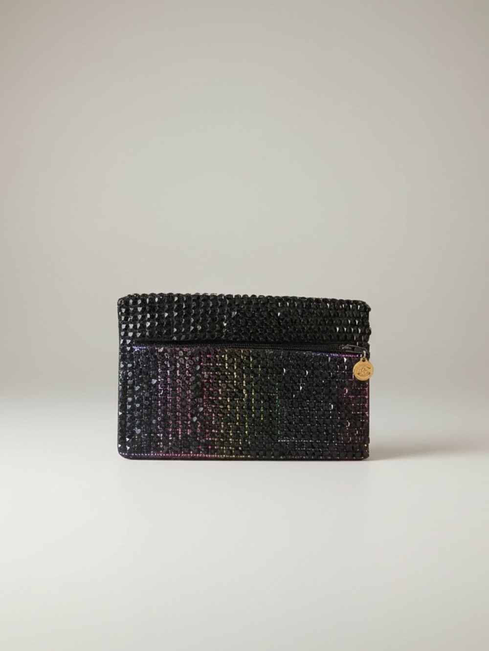 CHANEL Black and Yellow Studded Flap Clutch - Picture 3 of 7